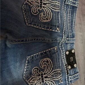 Miss Me Blue Jeans with Embroidered Details
